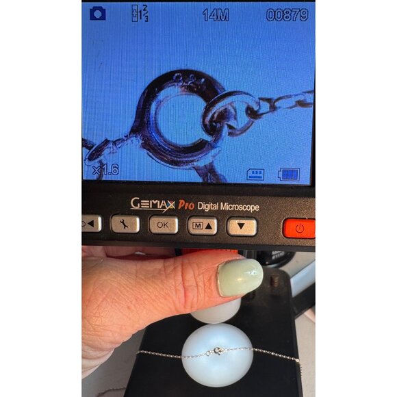 Sterling Silver 925 Black & White Gemstone Flower Pendant Necklace, 16" - Picture 7 of 9